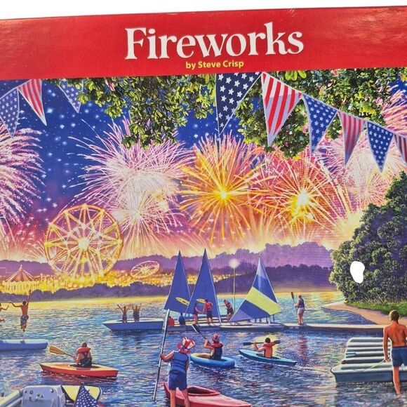 White Mountain Fireworks by Steve Crisp 1000 pc Jigsaw Puzzle , Damaged Box - Picture 3 of 10